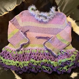 Vintage Becca Small Sweater with crochet details